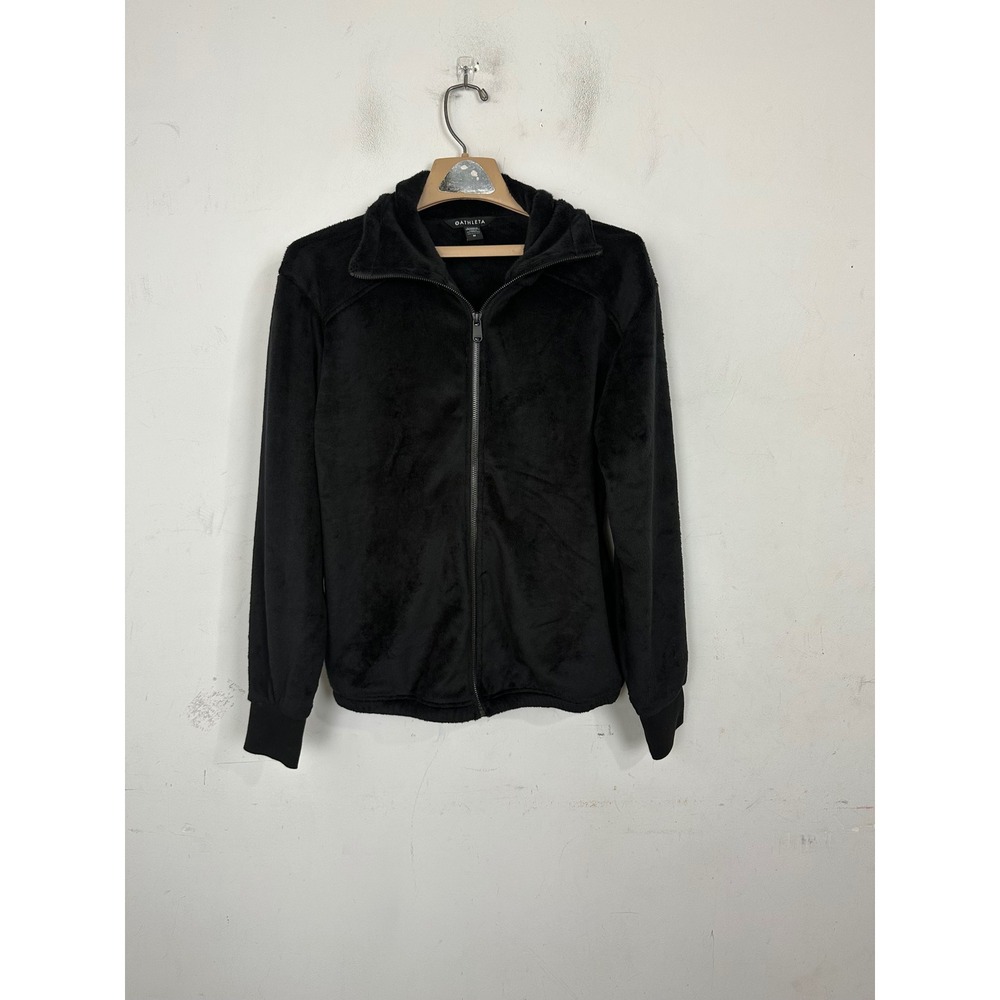 Athleta Recover Cozy Karma Full Zip Jacket Black Fleece 631308-00 Womens M
